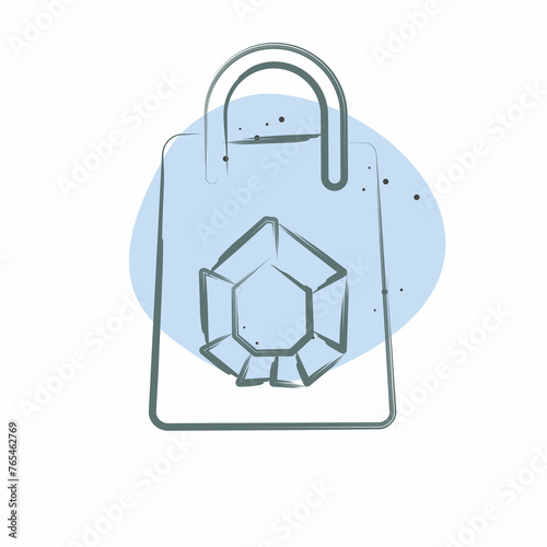 Icon Shopping Bag. related to Jewelry symbol. Color Spot Style. simple design editable. simple illustration