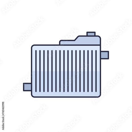 car radiator icon with outline