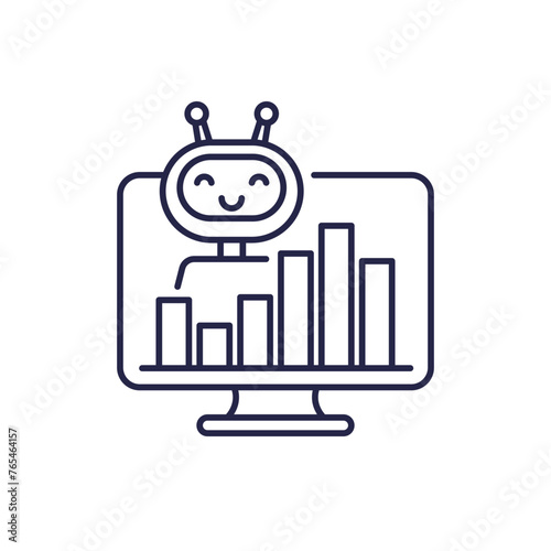 AI for market data analysis line icon