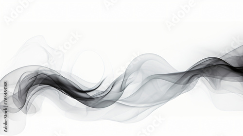 Abstract black smoke on white background from the ince