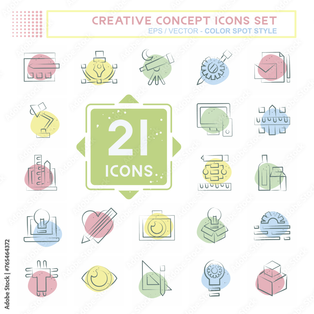 Icon Set Creative Concept. related to Education symbol. Color Spot Style. simple design editable. simple illustration