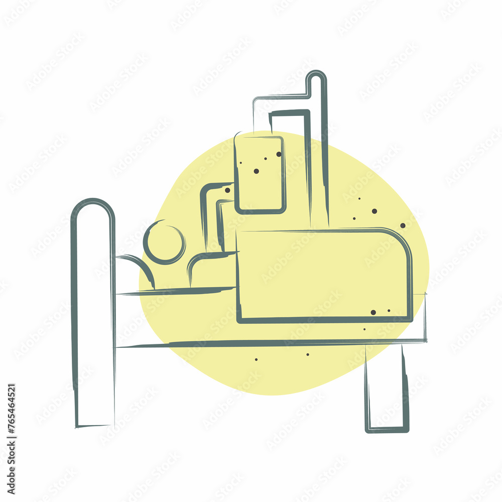 Icon Hospitallization. related to Medical symbol. Color Spot Style. simple design editable. simple illustration Icon Hospitallization. related to Medical symbol. Color Spot Style. simple design editable. simple illustration