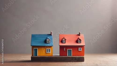 House model. Property home and real estate insurance concept. miniature model house. Mortgage concep. AI generated image, ai..