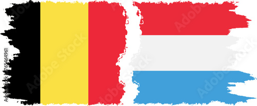 Free Download Luxembourg and Belgium grunge flags connection vector - GFXLoad