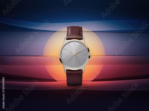 Wristwatch on the colorful background