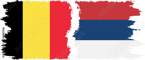 Free Download Serbia and Belgium grunge flags connection vector - GFXLoad