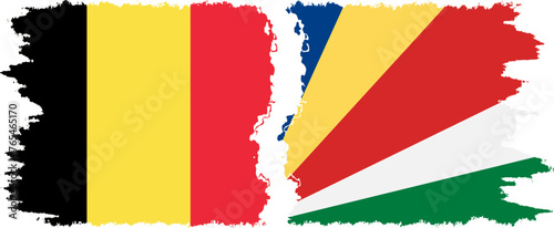 Free Download Seychelles and Belgium grunge flags connection vector - GFXLoad