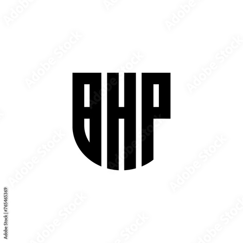 BHP letter logo design with white background in illustrator, cube logo, vector logo, modern alphabet font overlap style. calligraphy designs for logo, Poster, Invitation, etc.