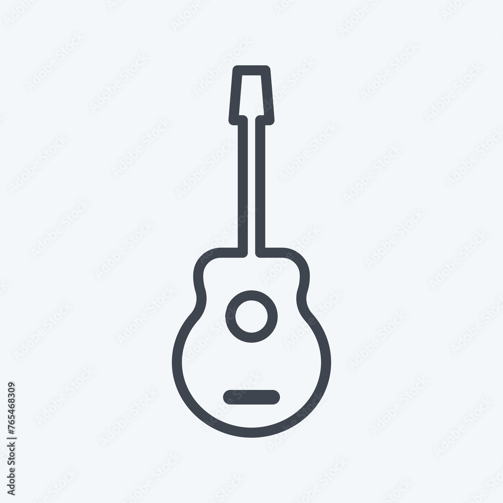 Icon Guitar. suitable for Toy symbol. line style. simple design editable. design template vector. simple symbol illustration Icon Guitar. suitable for Toy symbol. line style. simple design editable. design template vector. simple symbol illustration
