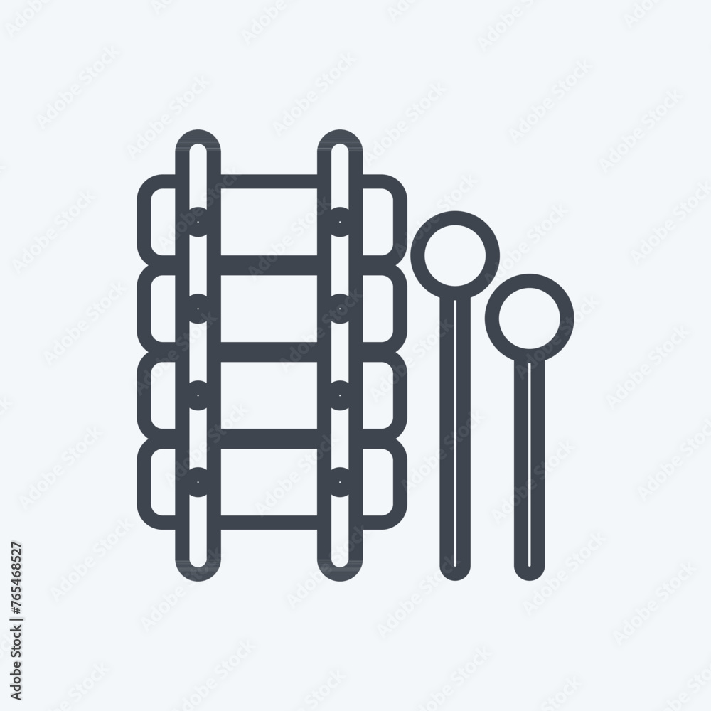 Icon Xylophone Toy. suitable for Toy symbol. line style. simple design editable. design template vector. simple symbol illustration Icon Xylophone Toy. suitable for Toy symbol. line style. simple design editable. design template vector. simple symbol illustration