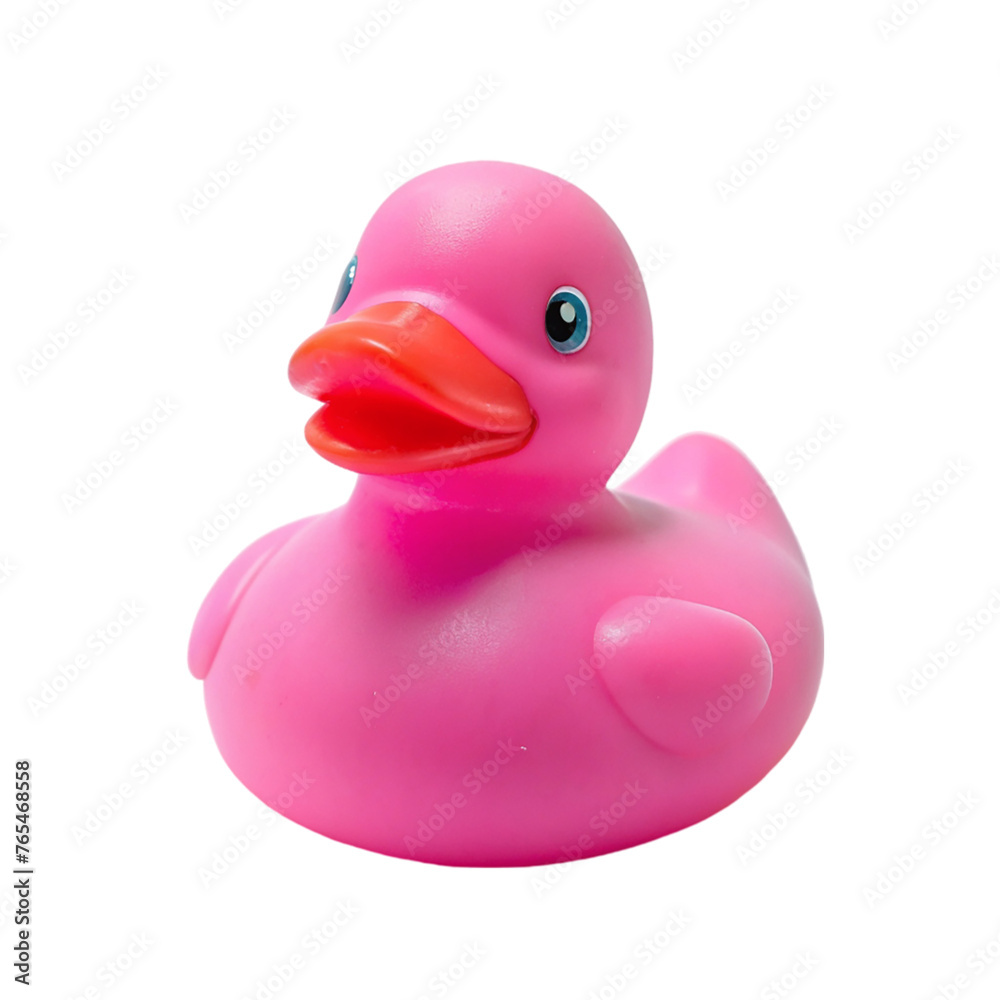 Pink rubber duck toy isolated on transparent background. Pink rubber duck toy isolated on transparent background.