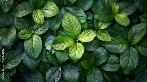 This image shows vibrant green leaves with varying shades, creating a lush, detailed, natural background