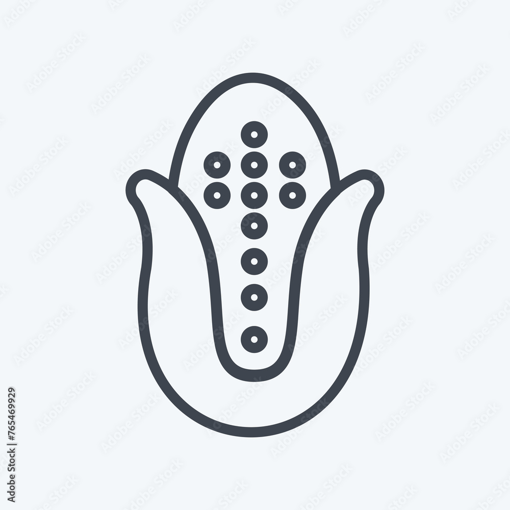 Icon Corn. suitable for Garden symbol. line style. simple design editable. design template vector. simple symbol illustration Icon Corn. suitable for Garden symbol. line style. simple design editable. design template vector. simple symbol illustration