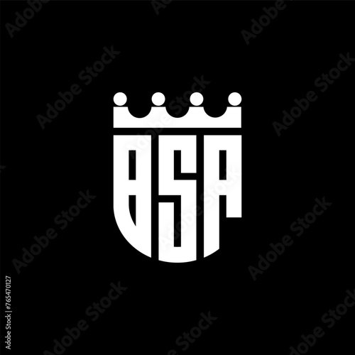 BSA letter logo design with black background in illustrator, cube logo, vector logo, modern alphabet font overlap style. calligraphy designs for logo, Poster, Invitation, etc. photo