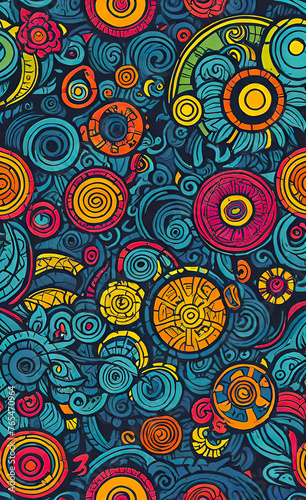 vector illustration, Hand drawn abstract ethnic seamless pattern, simple style, colorful ethnic patterns, banners, wallpapers, packaging, smartphone background