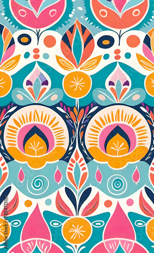 vector illustration  Hand drawn abstract ethnic seamless pattern  simple style  colorful ethnic patterns  banners  wallpapers  packaging  smartphone background