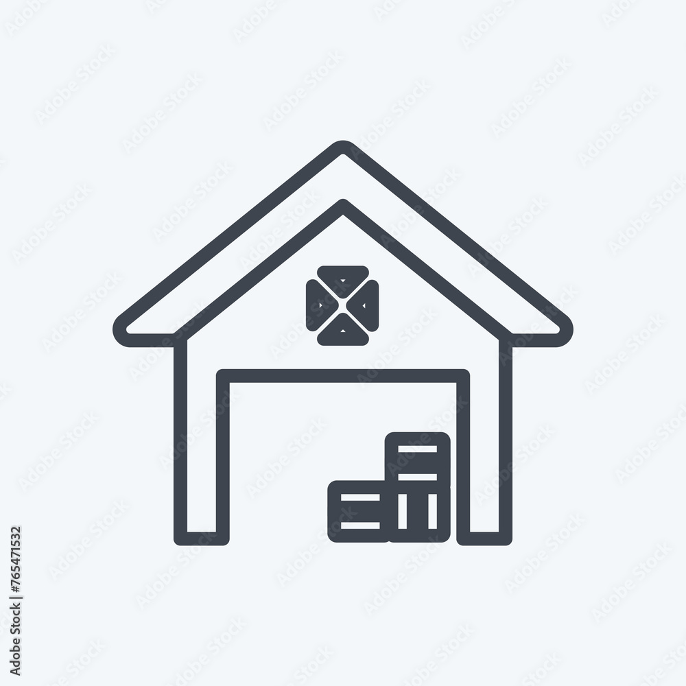 Icon Warehouse. suitable for Garden symbol. line style. simple design editable. design template vector. simple symbol illustration