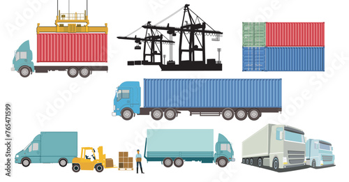 Logistik Industrie, Versand und Zustellung, illustration