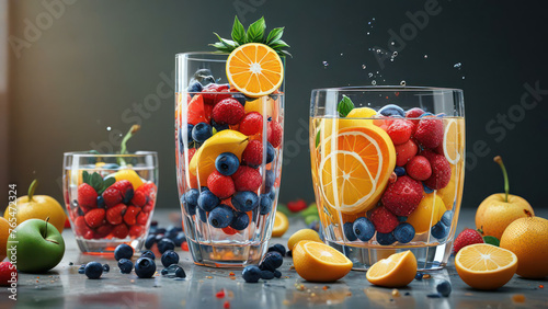 fruit salad in glass