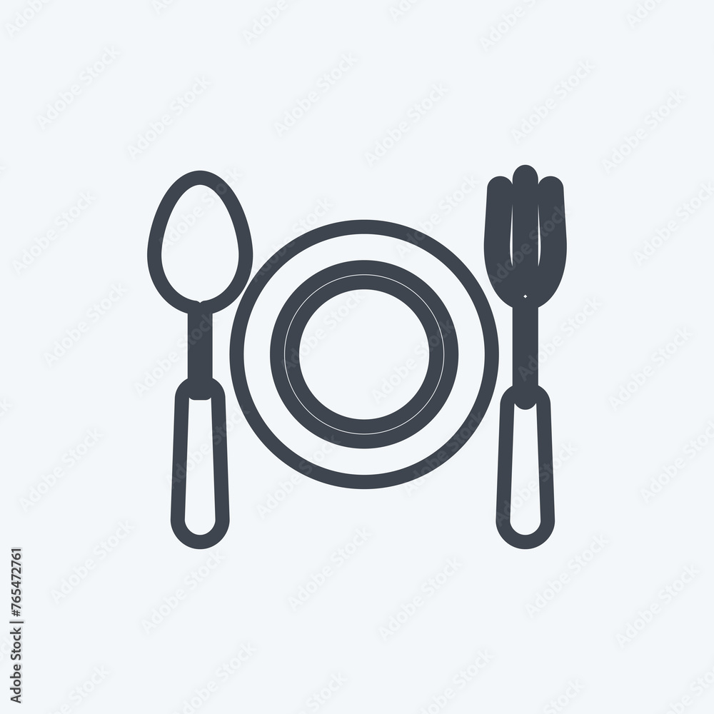 Icon Dinner. suitable for Wedding symbol. line style. simple design editable. design template vector. simple symbol illustration Icon Dinner. suitable for Wedding symbol. line style. simple design editable. design template vector. simple symbol illustration