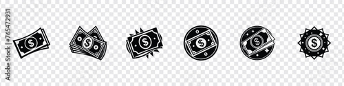 Flat dollar icon.Money. Line Icon Vector. Payment system. Coins and Dollar cent Sign, Cash IconSet a various kind of money. dollar icon, money icon