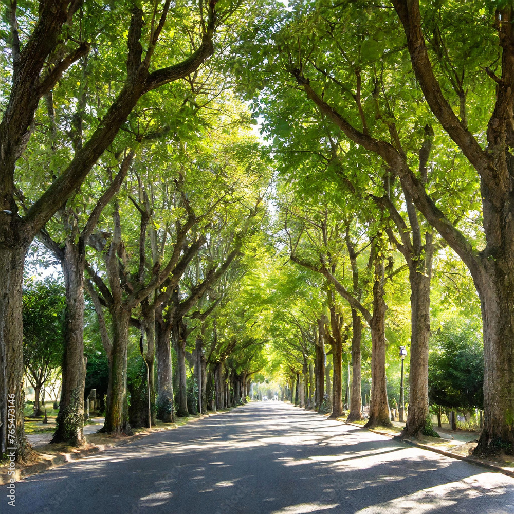 Naklejka premium 가로수 길