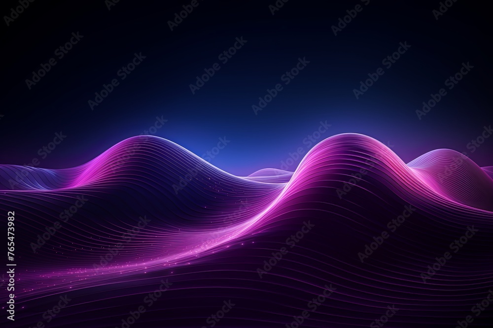 Silver and purple waves background, in the style of technological art