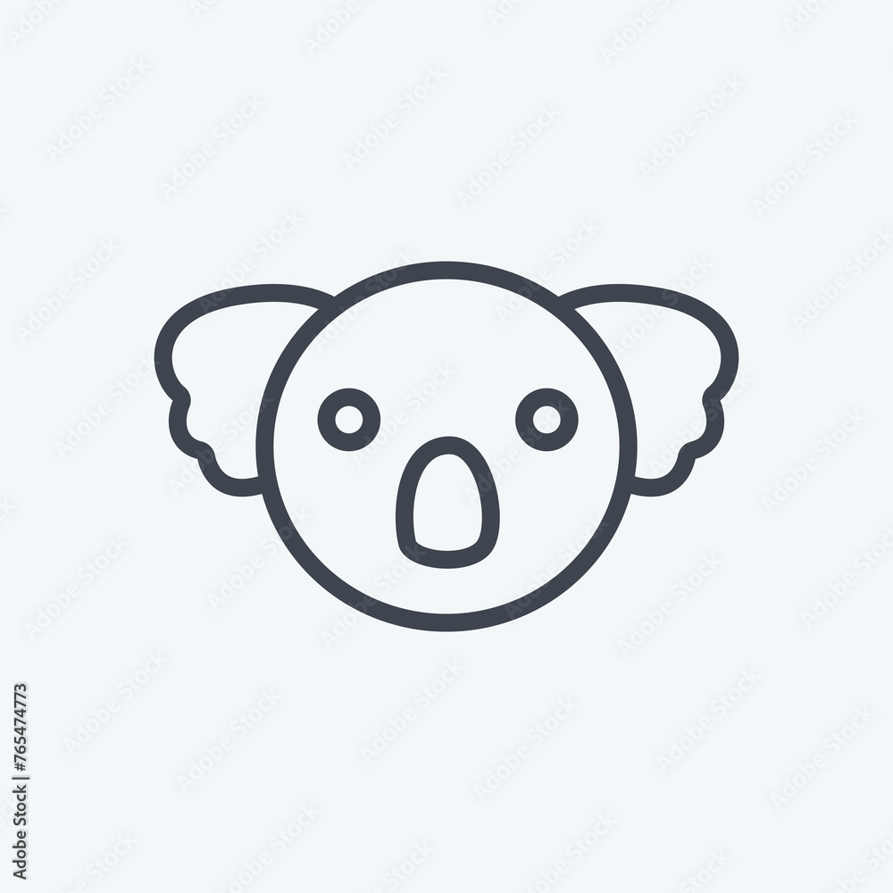 Icon Koala. suitable for Animal symbol. line style. simple design editable. design template vector. simple symbol illustration Icon Koala. suitable for Animal symbol. line style. simple design editable. design template vector. simple symbol illustration