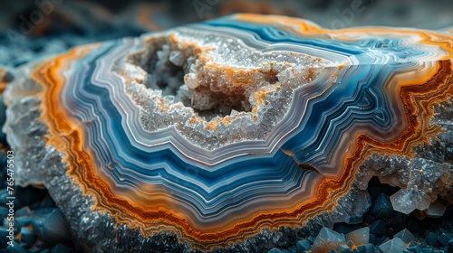 The surface of an agate rock has a gradient.
