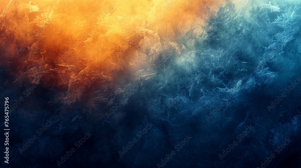 The image has a yellow to blue gradient with a textured paper overlay and grain pattern visible at 100%. It has a textured paper overlay and grain pattern visible at 100%.