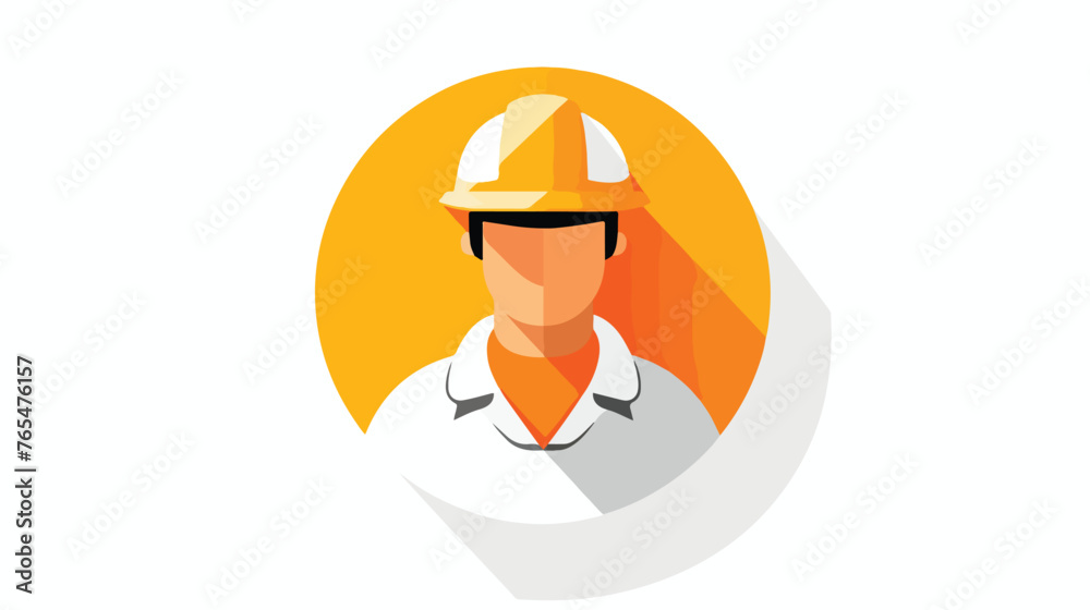 A worker icon with white isolated flat vector