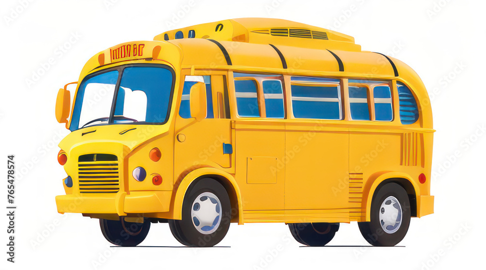 school bus on the street or yellow bus or yellow bus on the street or back to school or school bus isolated on white