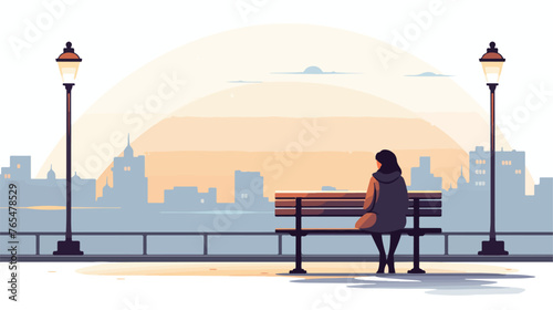 Alone flat vector isolated on white background 