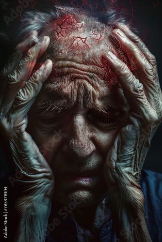 Digital Composite of Migraine Pain in Man  © Creative Valley