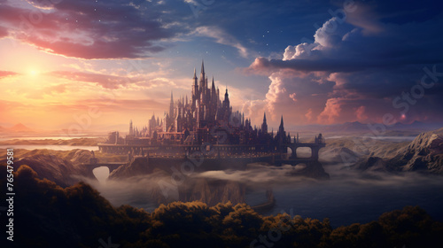 Distant fantasy castle .. .