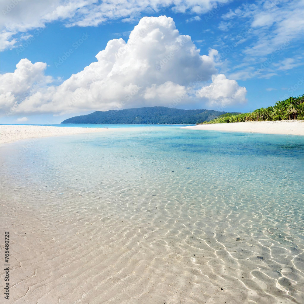 beach with sky and clouds