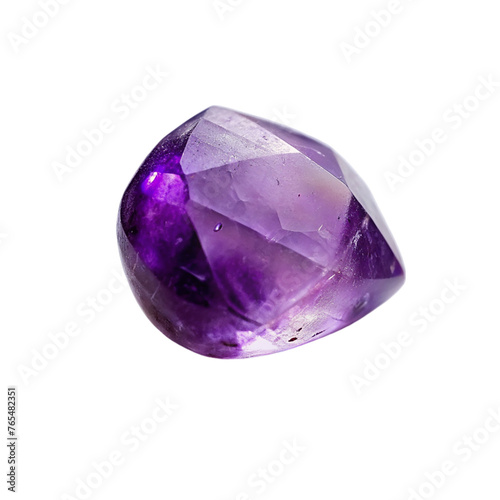 Purple amethyst crystal isolated on transparent background