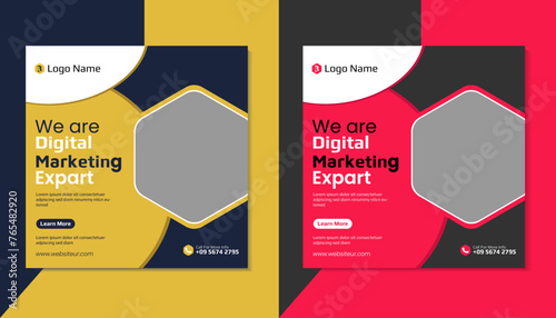 We Are Digital marketing agency social media post design and web banner template photo