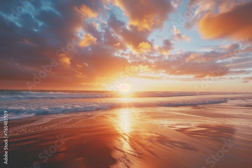 sunset on the beach © juni studio