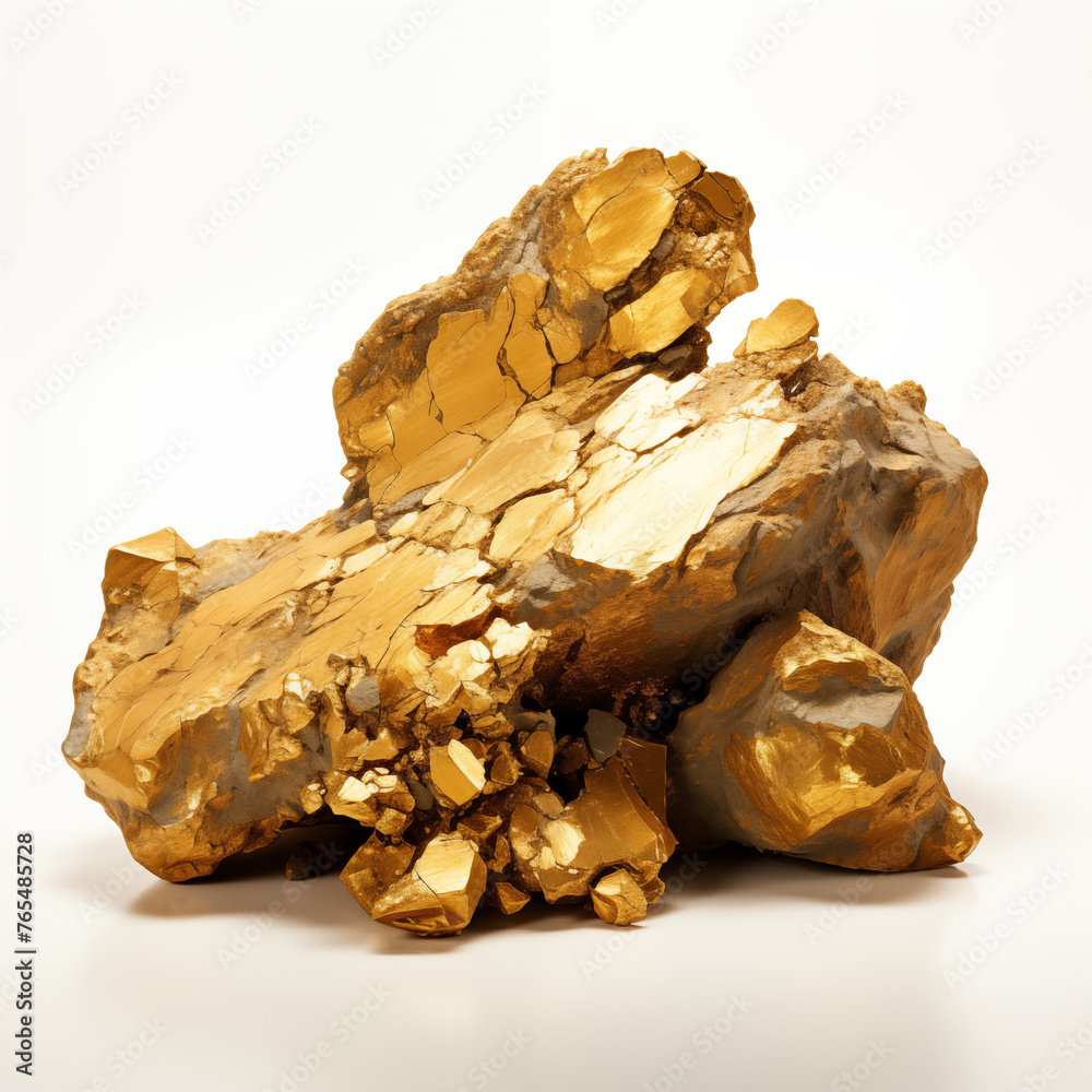 Mineral gold isolated on white (primary raw material) Mineral gold isolated on white (primary raw material)