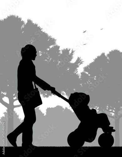Mother and son in the park