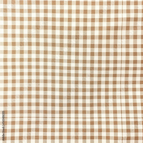 The gingham pattern on a beige and white background