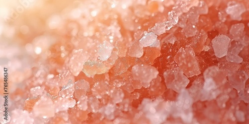 A close up of pink salt crystals © kiimoshi