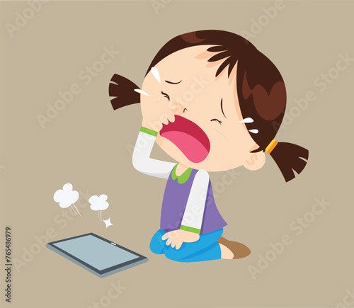 crying angry kid addicted mobile phone 05