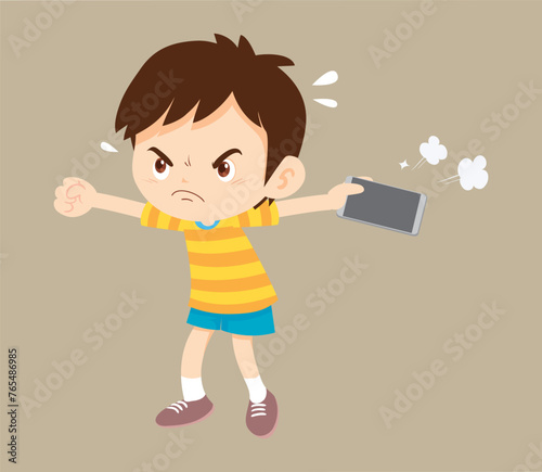 crying angry kid addicted mobile phone 06