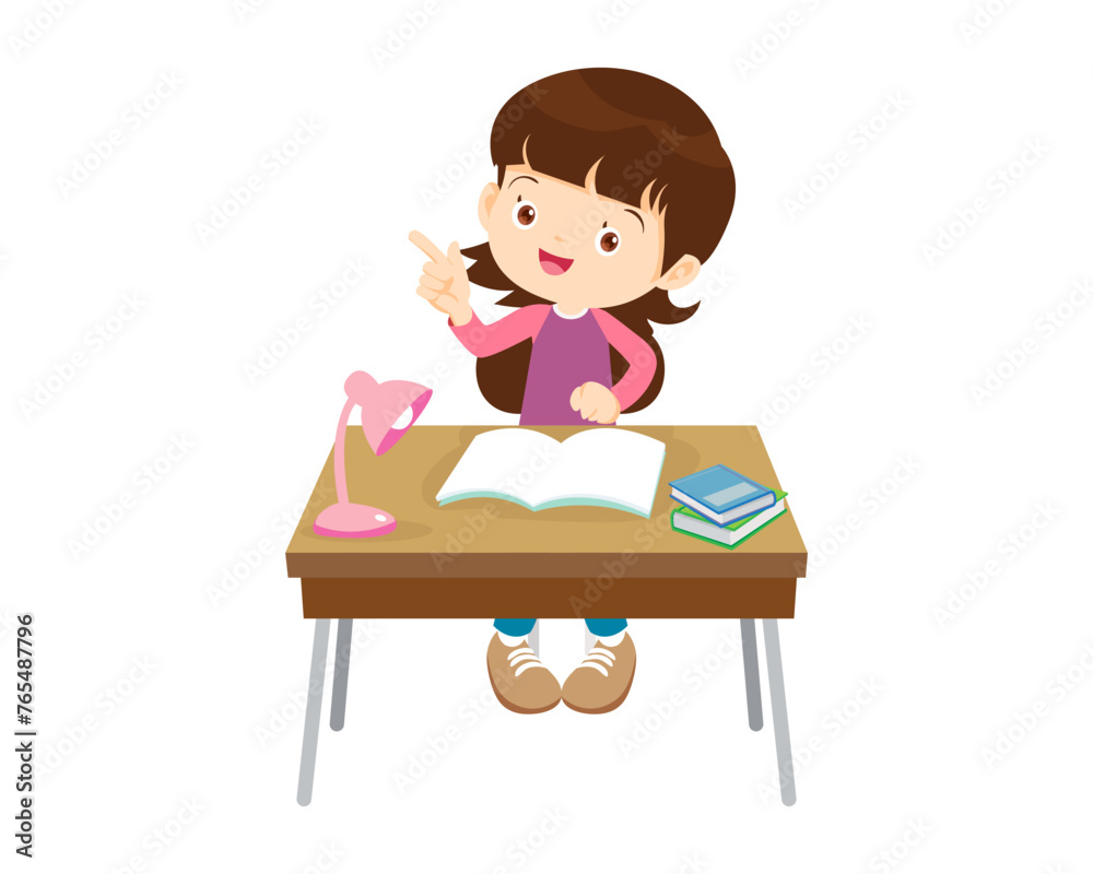 student sitting on desk working for homework 2