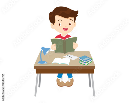 student sitting on desk working for homework 2