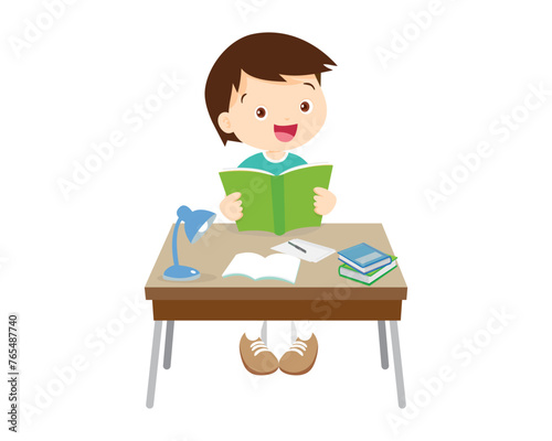 student sitting on desk working for homework 2