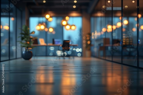 Business office without people with blurred bokeh background, Generative AI © Akanksha