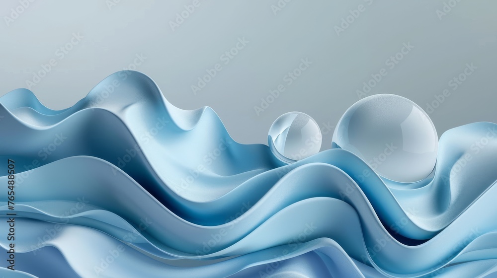 A blue ocean abstract 3D shape A blue ocean abstract 3D shape